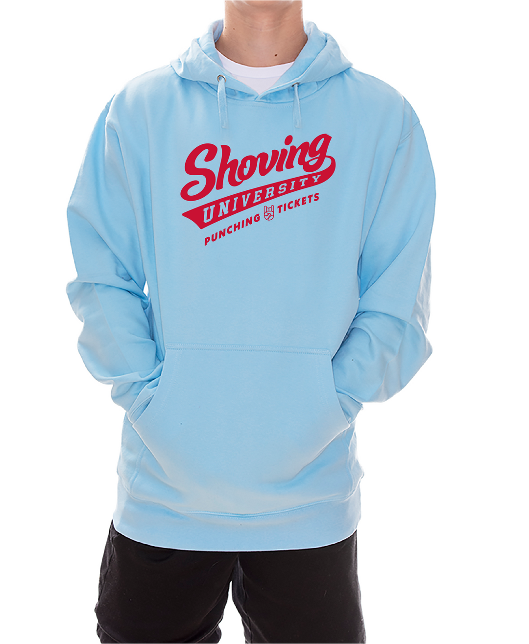 Shoving University Light Blue Hoodie