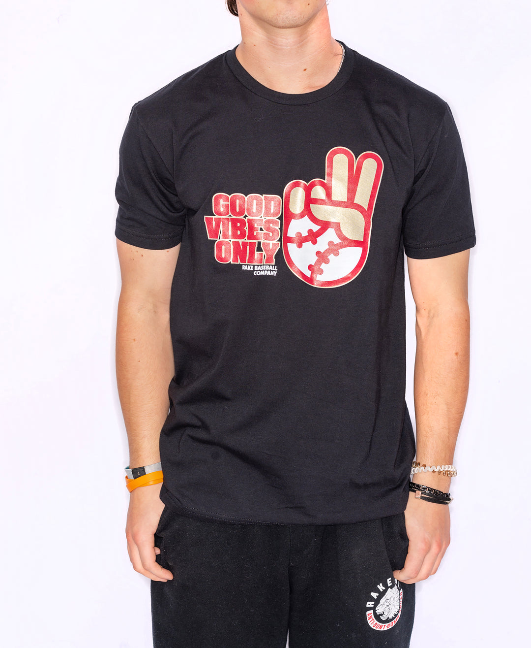 Good Vibes Only Tee (Gold/Red)