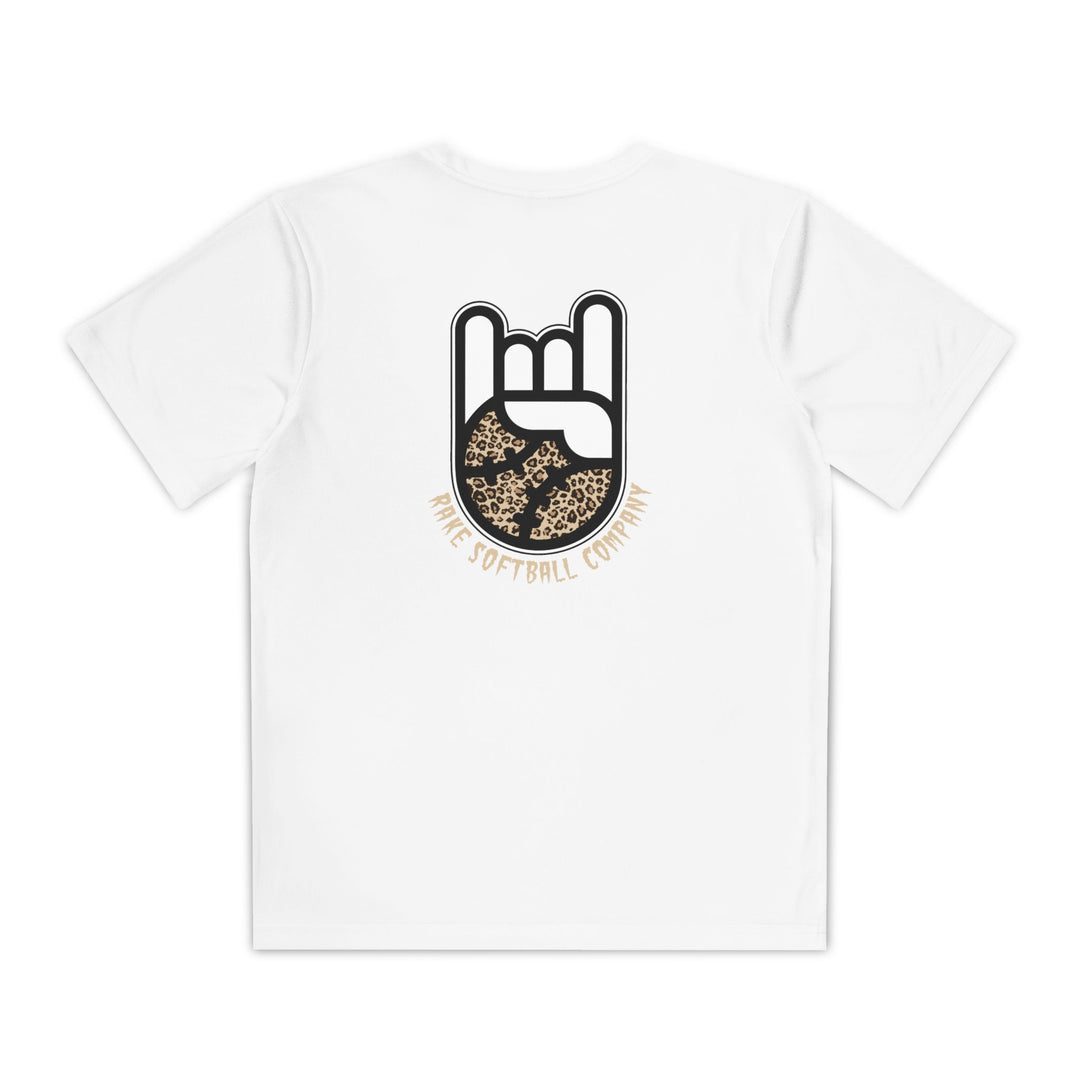 Kids Rake Cheetah Softball Company Dry Fit Tee - Rake Baseball Company - RAKE BASEBALL | BASEBALL T-SHIRT | BASEBALL CLOTHING | GOOD VIBES ONLY