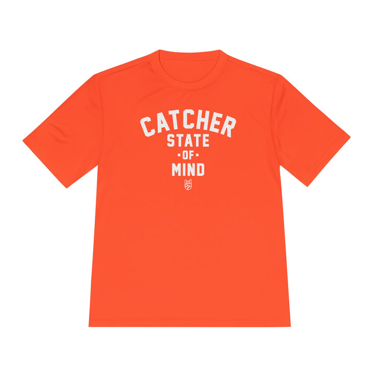 Catcher State Of Mind Dry Fit Tee - Rake Baseball Company - RAKE BASEBALL | BASEBALL T-SHIRT | BASEBALL CLOTHING | GOOD VIBES ONLY