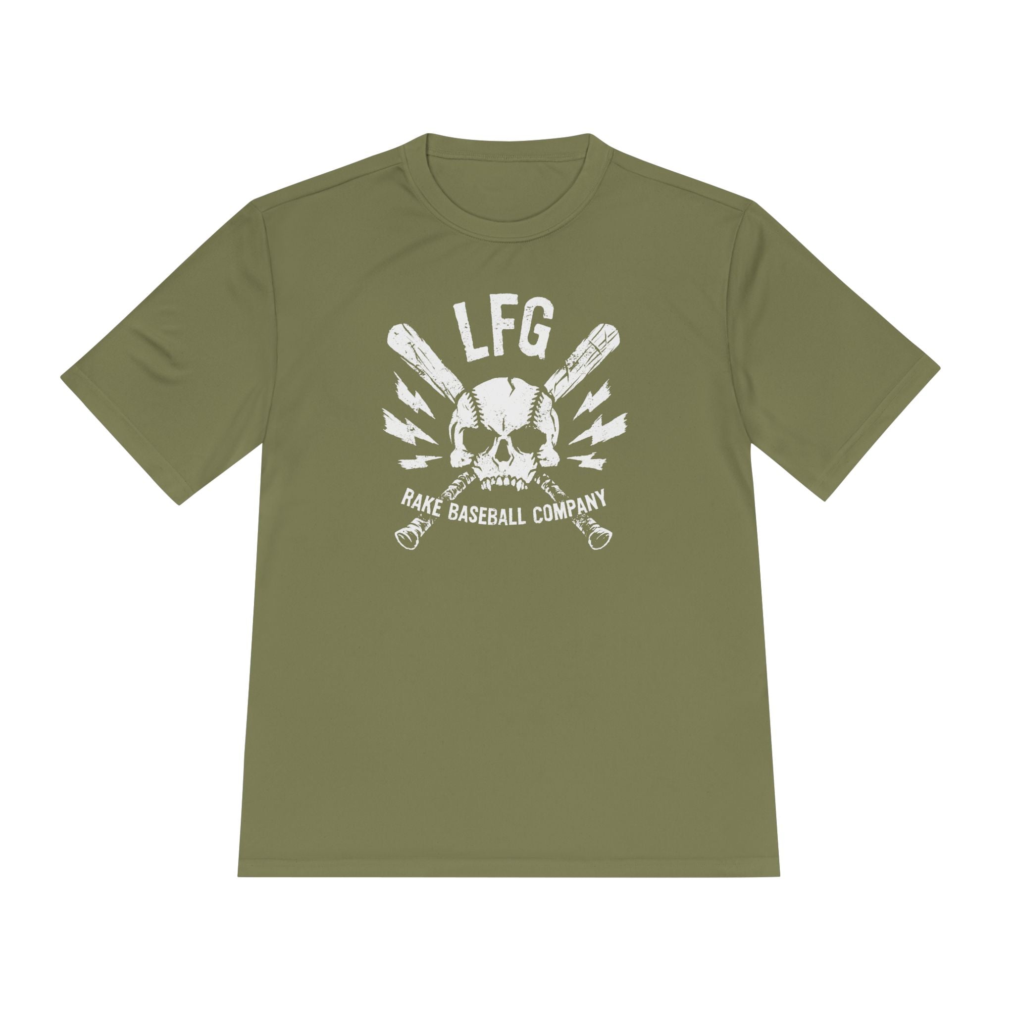 LFG Baseball Skull Dry Fit Tee - Rake Baseball Company - RAKE BASEBALL | BASEBALL T-SHIRT | BASEBALL CLOTHING | GOOD VIBES ONLY