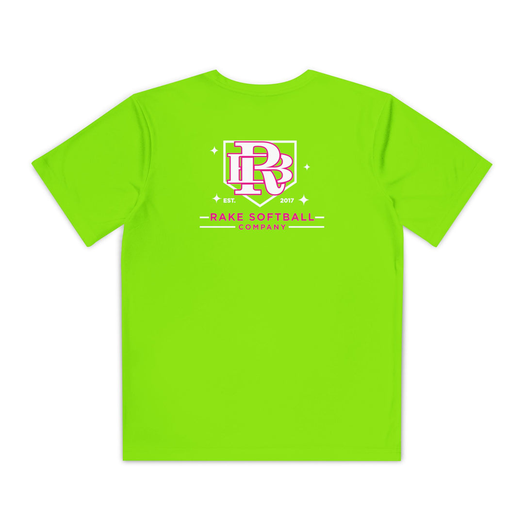 Kids RB Homeplate Softball Dry Fit Tee - Rake Baseball Company - RAKE BASEBALL | BASEBALL T-SHIRT | BASEBALL CLOTHING | GOOD VIBES ONLY