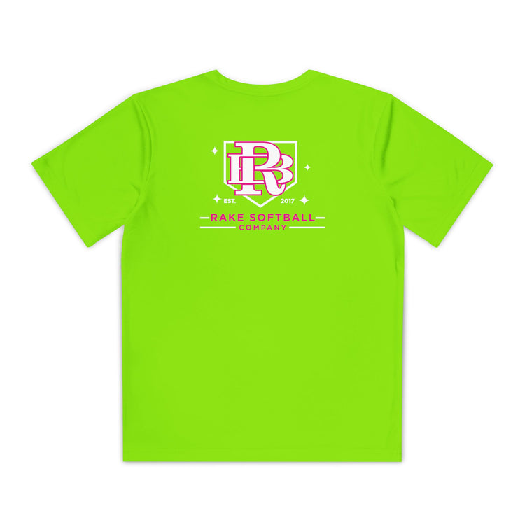 Kids RB Homeplate Softball Dry Fit Tee - Rake Baseball Company - RAKE BASEBALL | BASEBALL T-SHIRT | BASEBALL CLOTHING | GOOD VIBES ONLY