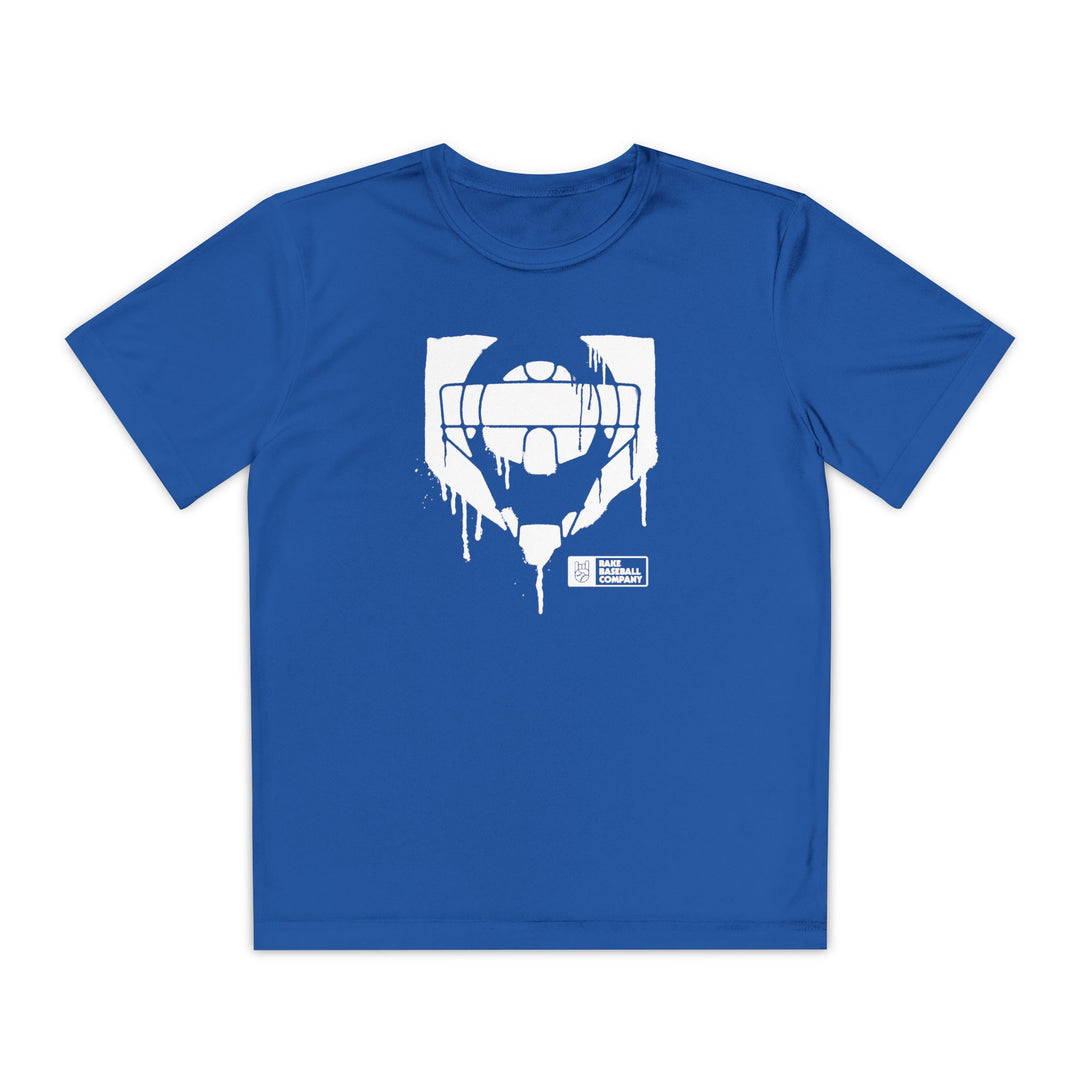 Kids Catcher's Drip Dry Fit Tee - Rake Baseball Company - RAKE BASEBALL | BASEBALL T-SHIRT | BASEBALL CLOTHING | GOOD VIBES ONLY