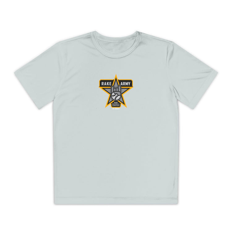 Kids Rake Army Dry Fit Tee - Rake Baseball Company - RAKE BASEBALL | BASEBALL T-SHIRT | BASEBALL CLOTHING | GOOD VIBES ONLY