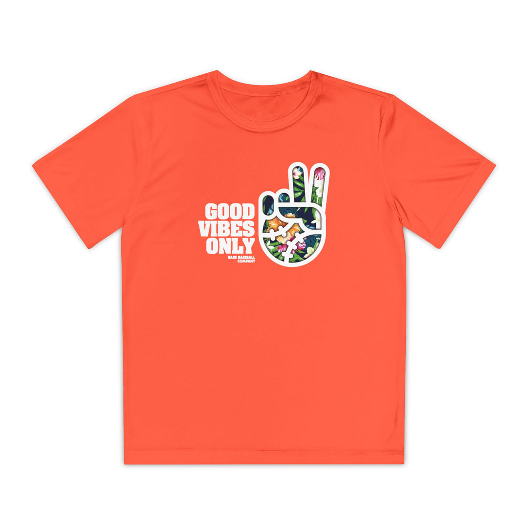 Kids GVO Floral Edition Dry Fit Tee - Rake Baseball Company - RAKE BASEBALL | BASEBALL T-SHIRT | BASEBALL CLOTHING | GOOD VIBES ONLY