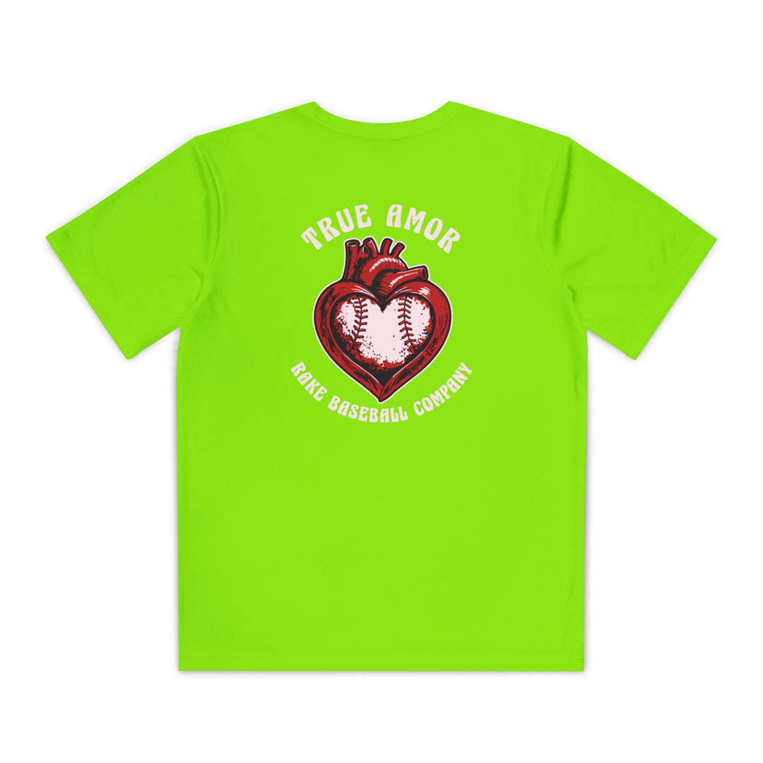 Kids True Amor Baseball Dry Fit Tee - Rake Baseball Company - RAKE BASEBALL | BASEBALL T-SHIRT | BASEBALL CLOTHING | GOOD VIBES ONLY