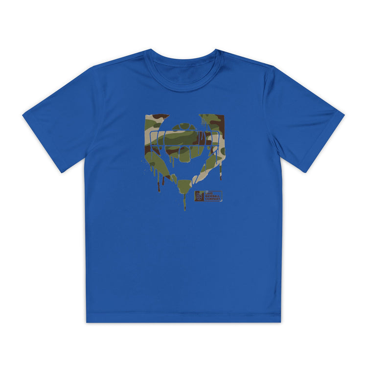 Kids Catcher's Drip Camo Dry Fit Tee - Rake Baseball Company - RAKE BASEBALL | BASEBALL T-SHIRT | BASEBALL CLOTHING | GOOD VIBES ONLY
