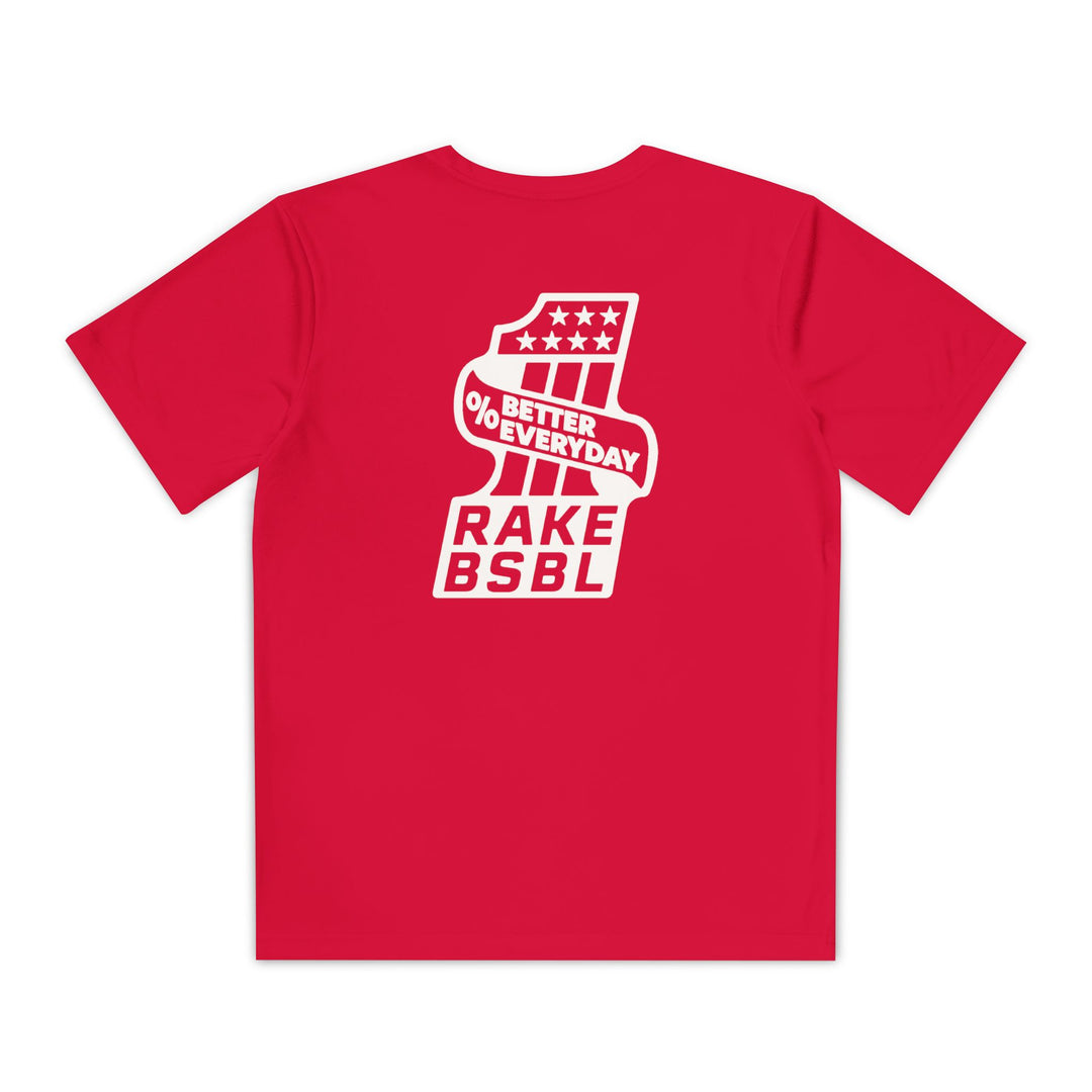 Kids One Percent Better Dry Fit Tee - Rake Baseball Company - RAKE BASEBALL | BASEBALL T-SHIRT | BASEBALL CLOTHING | GOOD VIBES ONLY