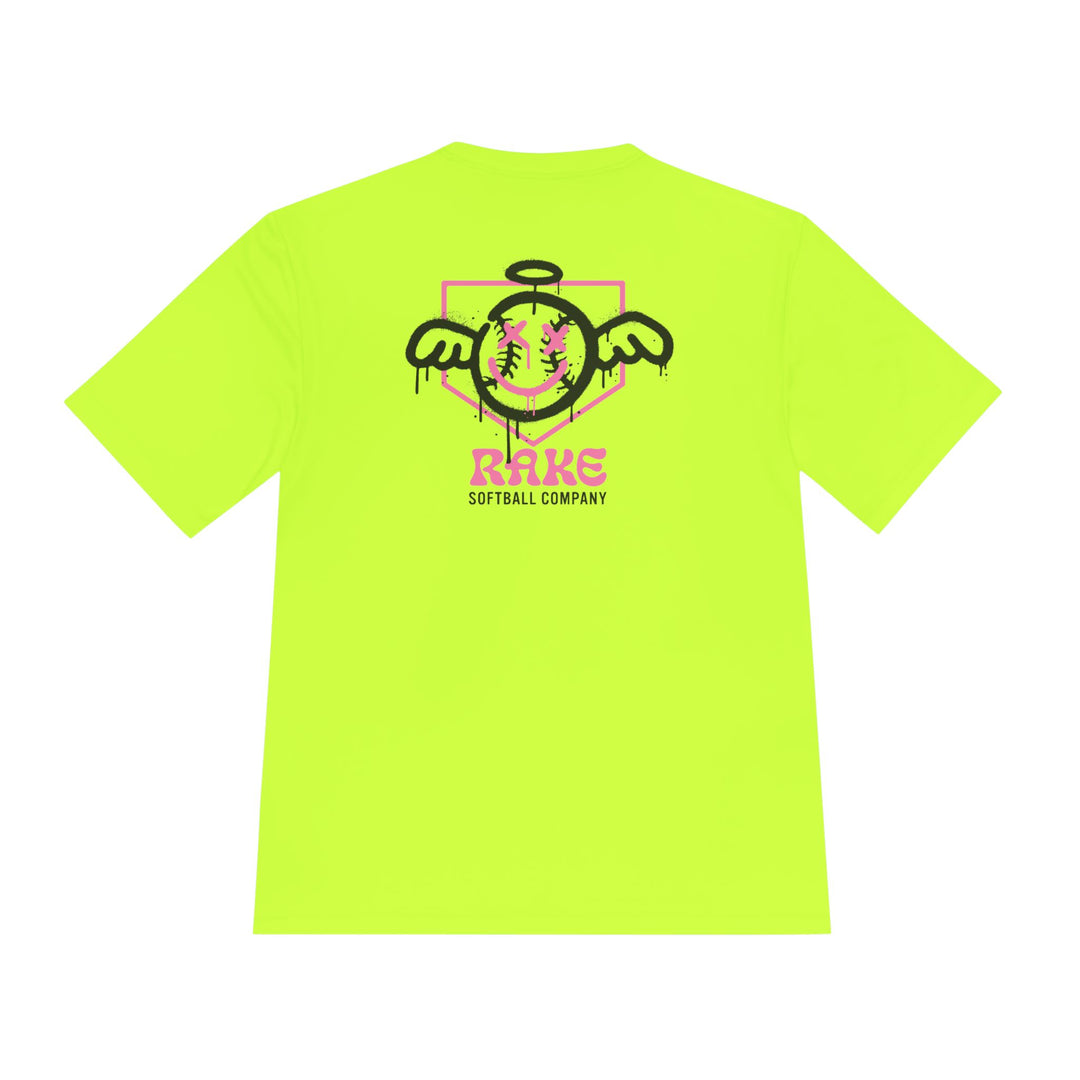 She Angel Drip Softball Dry Fit Tee - Rake Baseball Company - RAKE BASEBALL | BASEBALL T-SHIRT | BASEBALL CLOTHING | GOOD VIBES ONLY