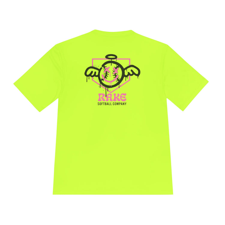 She Angel Drip Softball Dry Fit Tee - Rake Baseball Company - RAKE BASEBALL | BASEBALL T-SHIRT | BASEBALL CLOTHING | GOOD VIBES ONLY
