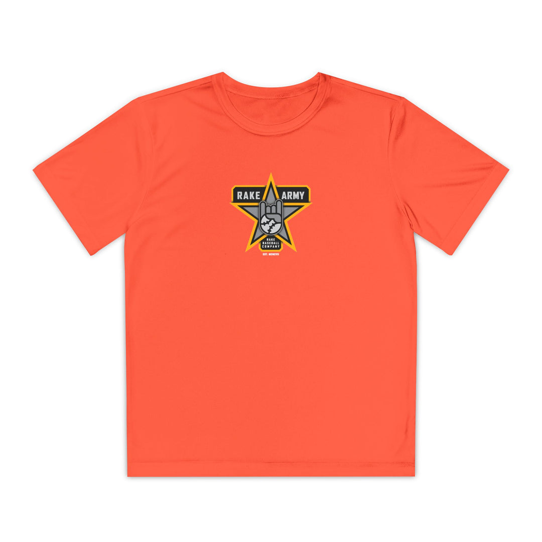 Kids Rake Army Dry Fit Tee - Rake Baseball Company - RAKE BASEBALL | BASEBALL T-SHIRT | BASEBALL CLOTHING | GOOD VIBES ONLY
