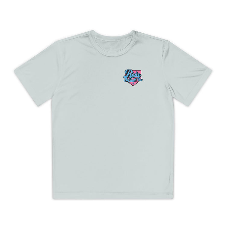Kids Rake Softball Co. Dry Fit Tee - Rake Baseball Company - RAKE BASEBALL | BASEBALL T-SHIRT | BASEBALL CLOTHING | GOOD VIBES ONLY