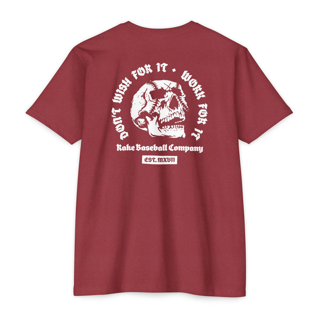 Skull Work For It Tee - Rake Baseball Company - RAKE BASEBALL | BASEBALL T-SHIRT | BASEBALL CLOTHING | GOOD VIBES ONLY
