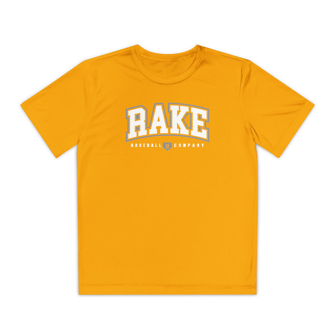 Kids Rake Collegiate Dry Fit Tee - Rake Baseball Company - RAKE BASEBALL | BASEBALL T-SHIRT | BASEBALL CLOTHING | GOOD VIBES ONLY