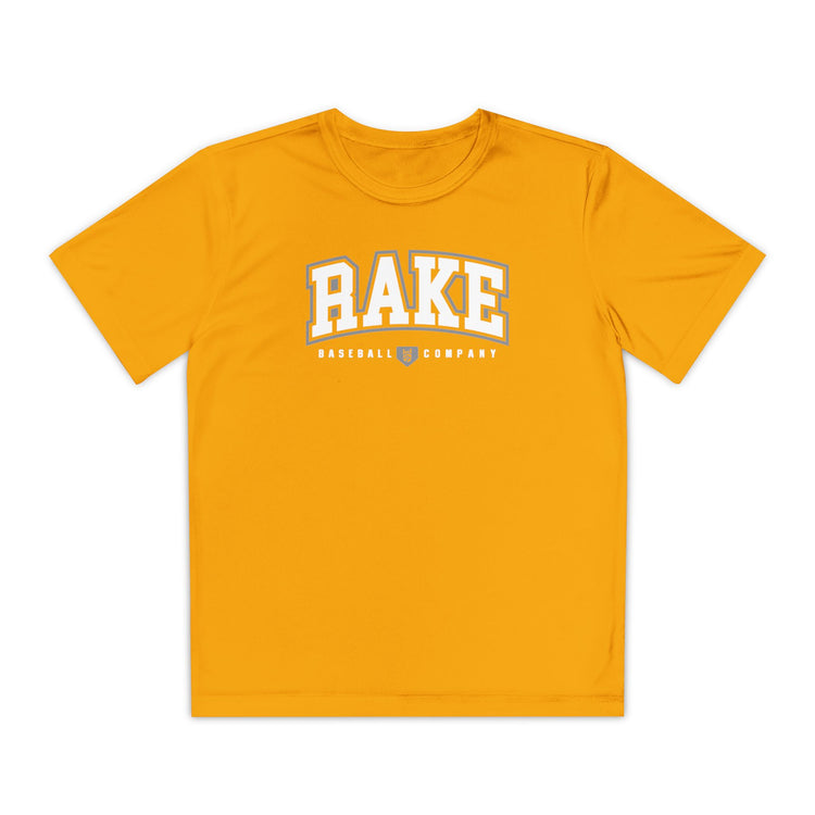 Kids Rake Collegiate Dry Fit Tee - Rake Baseball Company - RAKE BASEBALL | BASEBALL T-SHIRT | BASEBALL CLOTHING | GOOD VIBES ONLY