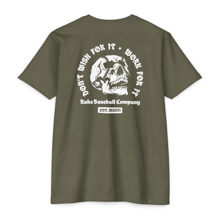 Skull Work For It Tee - Rake Baseball Company - RAKE BASEBALL | BASEBALL T-SHIRT | BASEBALL CLOTHING | GOOD VIBES ONLY
