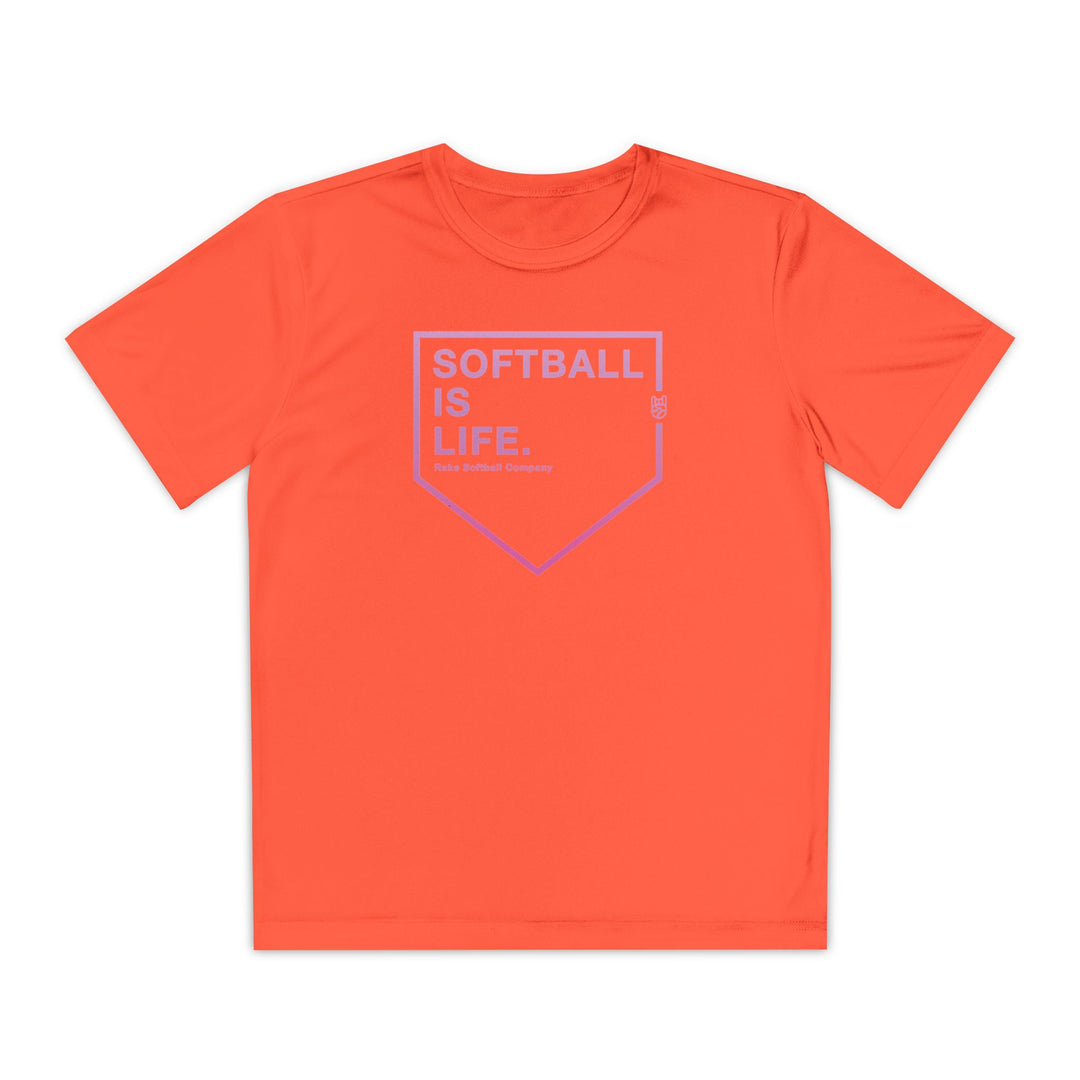 Kids Softball Is Life Dry Fit Tee - Rake Baseball Company - RAKE BASEBALL | BASEBALL T-SHIRT | BASEBALL CLOTHING | GOOD VIBES ONLY
