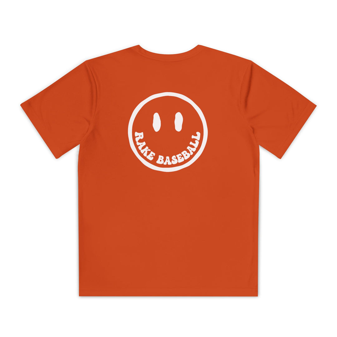 Kids Rake Smile Dry Fit Tee - Rake Baseball Company - RAKE BASEBALL | BASEBALL T-SHIRT | BASEBALL CLOTHING | GOOD VIBES ONLY
