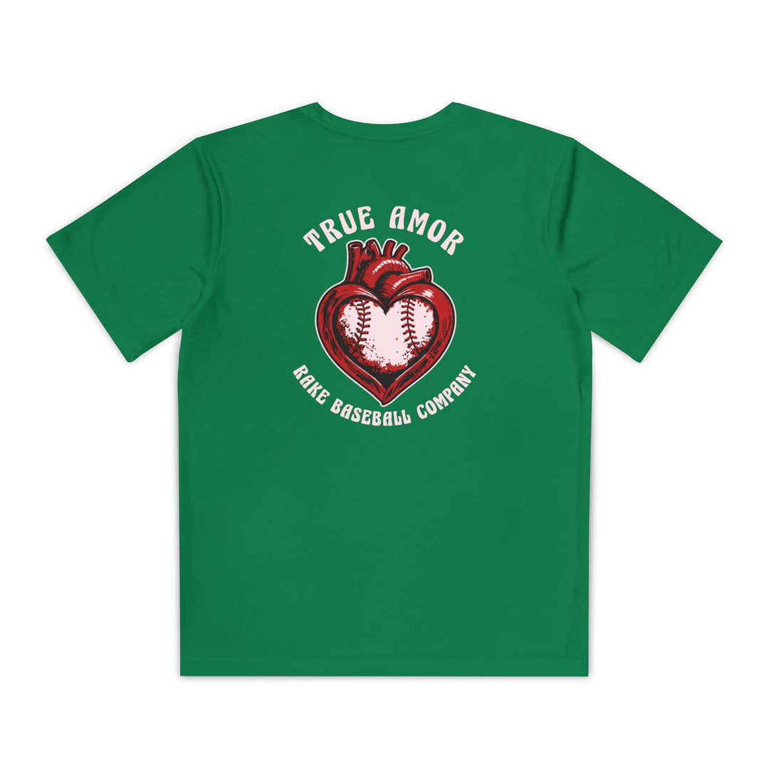 Kids True Amor Baseball Dry Fit Tee - Rake Baseball Company - RAKE BASEBALL | BASEBALL T-SHIRT | BASEBALL CLOTHING | GOOD VIBES ONLY