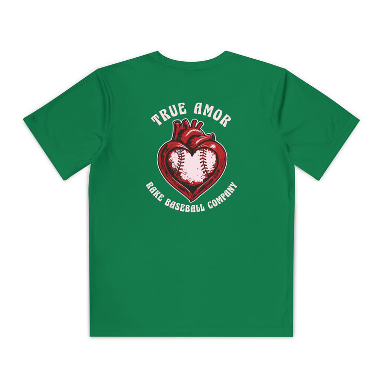 Kids True Amor Baseball Dry Fit Tee - Rake Baseball Company - RAKE BASEBALL | BASEBALL T-SHIRT | BASEBALL CLOTHING | GOOD VIBES ONLY