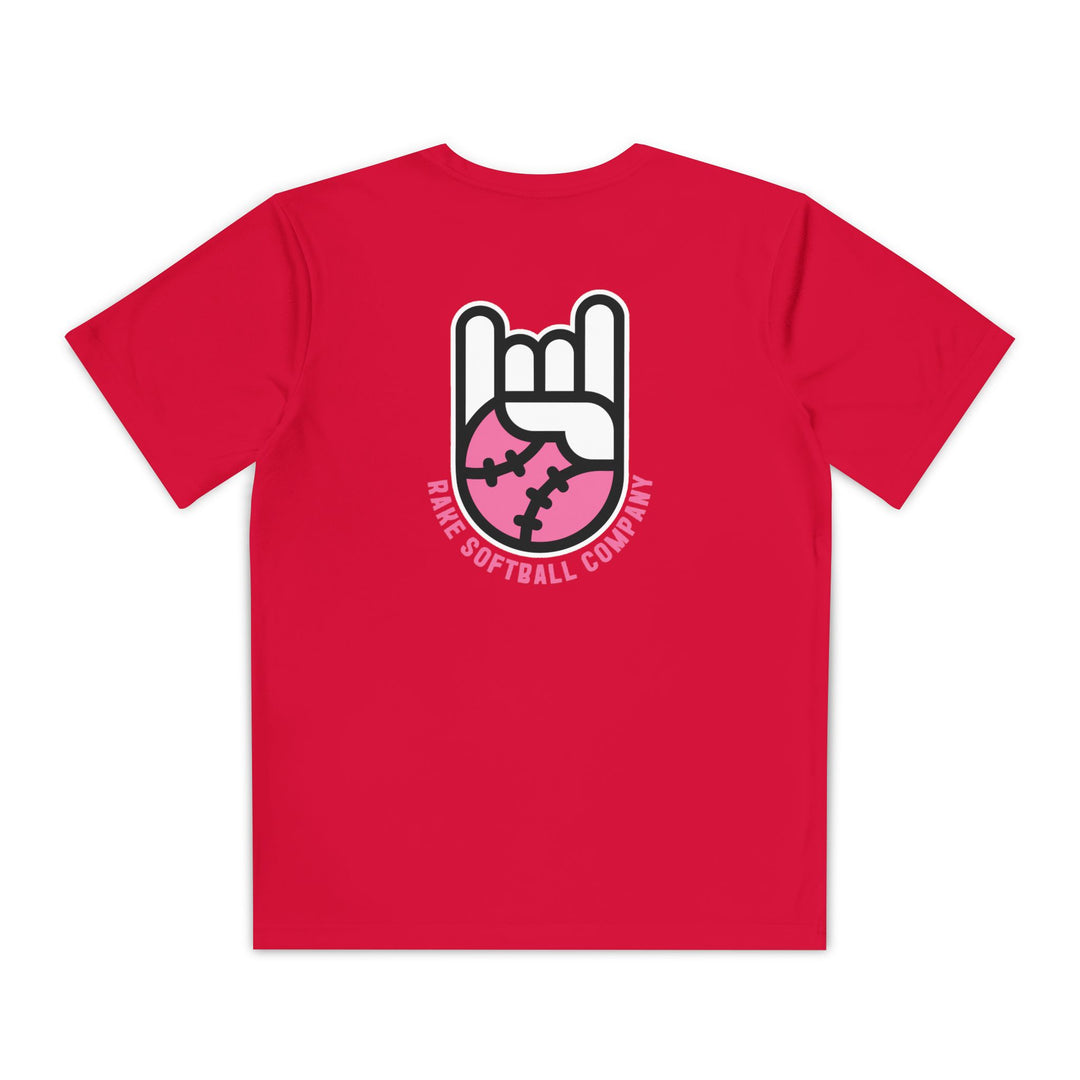 Kids Rake Softball Company Dry Fit Tee - Rake Baseball Company - RAKE BASEBALL | BASEBALL T-SHIRT | BASEBALL CLOTHING | GOOD VIBES ONLY