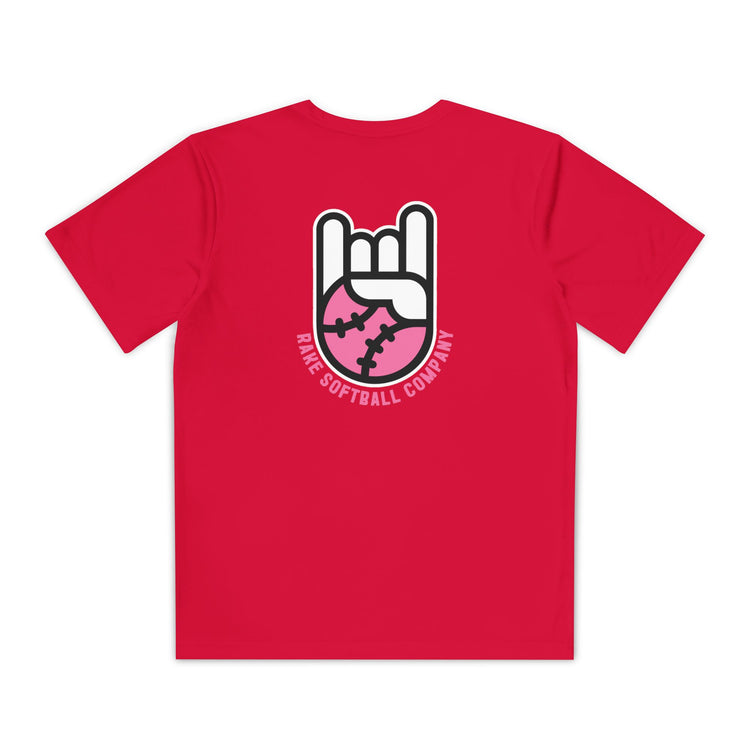Kids Rake Softball Company Dry Fit Tee - Rake Baseball Company - RAKE BASEBALL | BASEBALL T-SHIRT | BASEBALL CLOTHING | GOOD VIBES ONLY