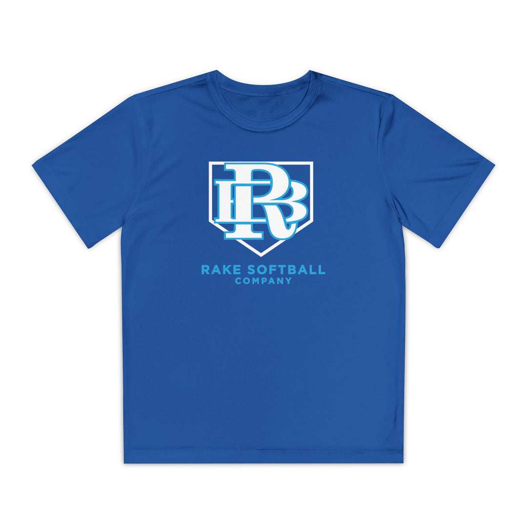 Kids RB Homeplate Softball Dry Fit Tee - Rake Baseball Company - RAKE BASEBALL | BASEBALL T-SHIRT | BASEBALL CLOTHING | GOOD VIBES ONLY
