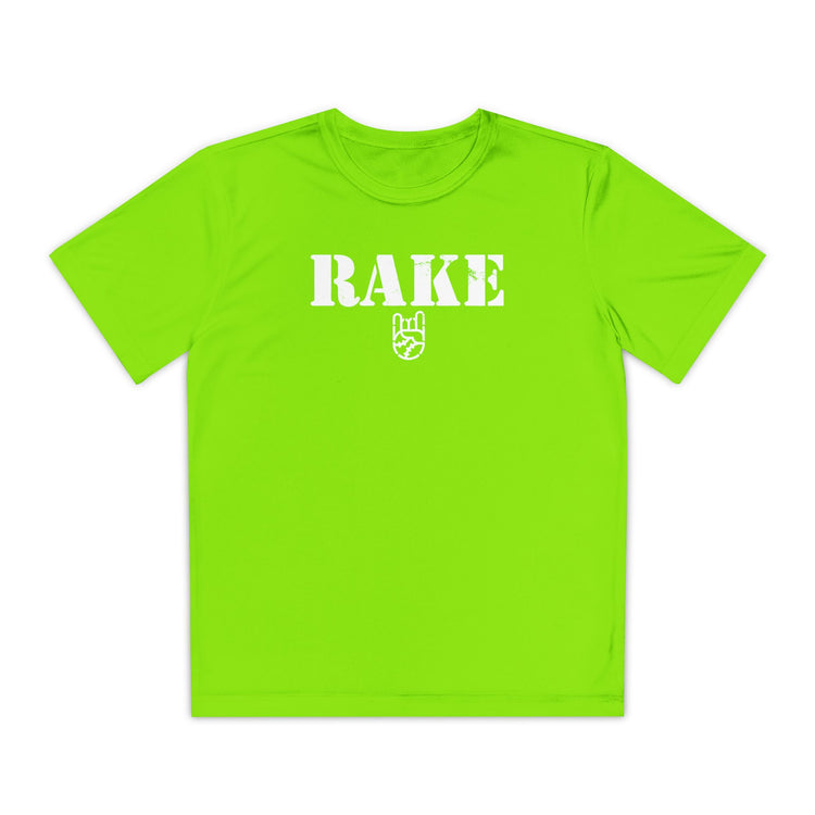 Kids Rake Stencil Dry Fit Tee - Rake Baseball Company - RAKE BASEBALL | BASEBALL T-SHIRT | BASEBALL CLOTHING | GOOD VIBES ONLY