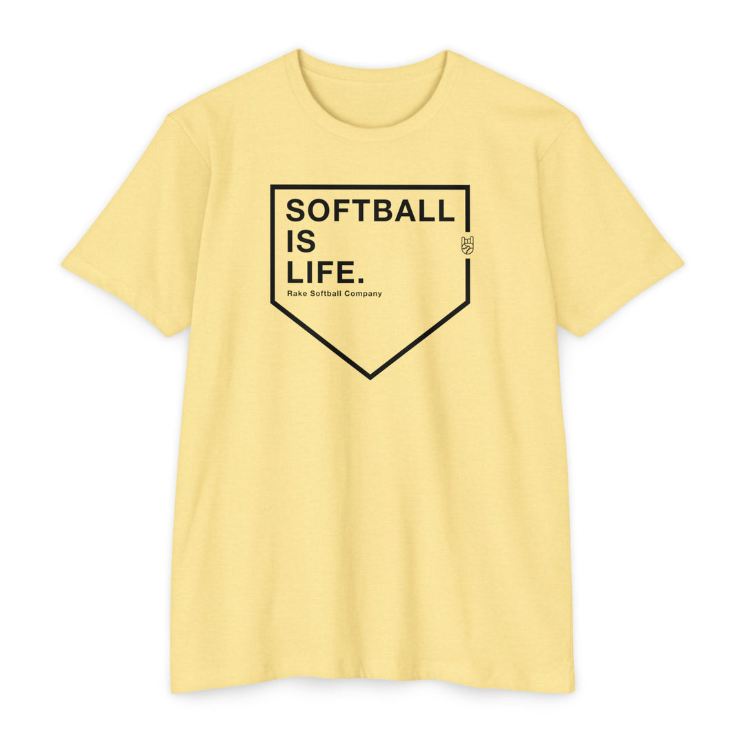 Softball Is Life Tee - Rake Baseball Company - RAKE BASEBALL | BASEBALL T-SHIRT | BASEBALL CLOTHING | GOOD VIBES ONLY