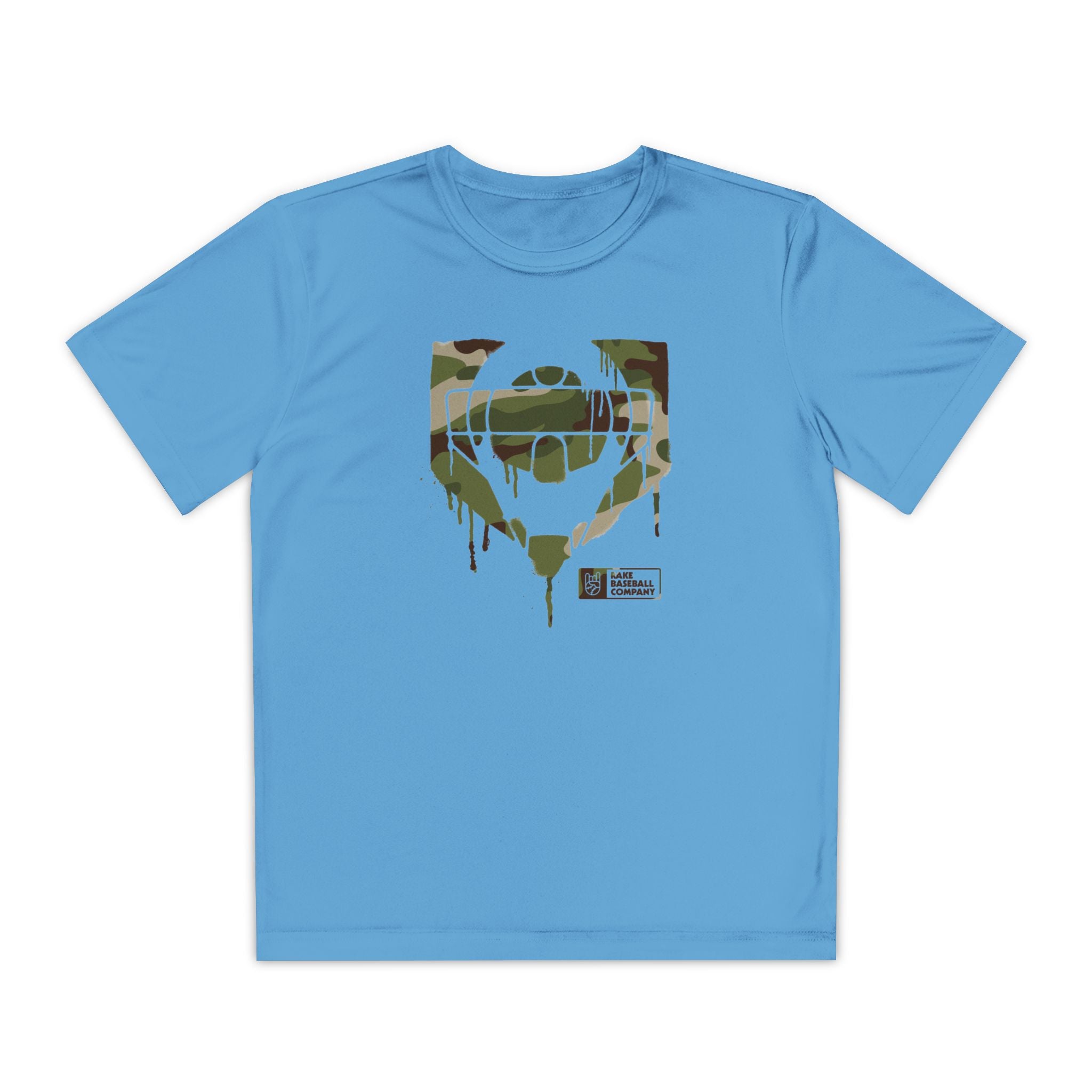 Kids Catcher's Drip Camo Dry Fit Tee - Rake Baseball Company - RAKE BASEBALL | BASEBALL T-SHIRT | BASEBALL CLOTHING | GOOD VIBES ONLY