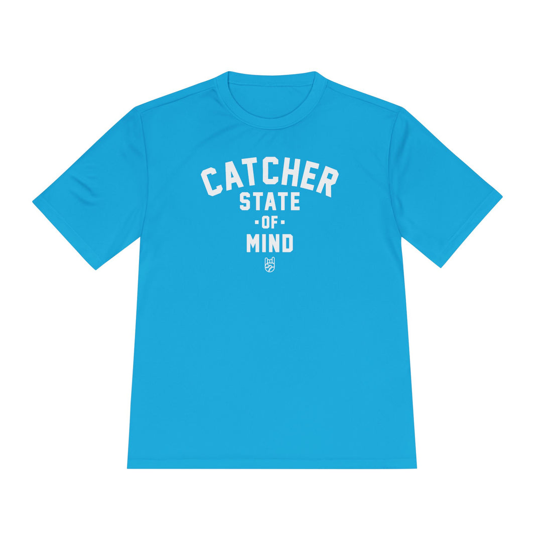 Catcher State Of Mind Dry Fit Tee - Rake Baseball Company - RAKE BASEBALL | BASEBALL T-SHIRT | BASEBALL CLOTHING | GOOD VIBES ONLY