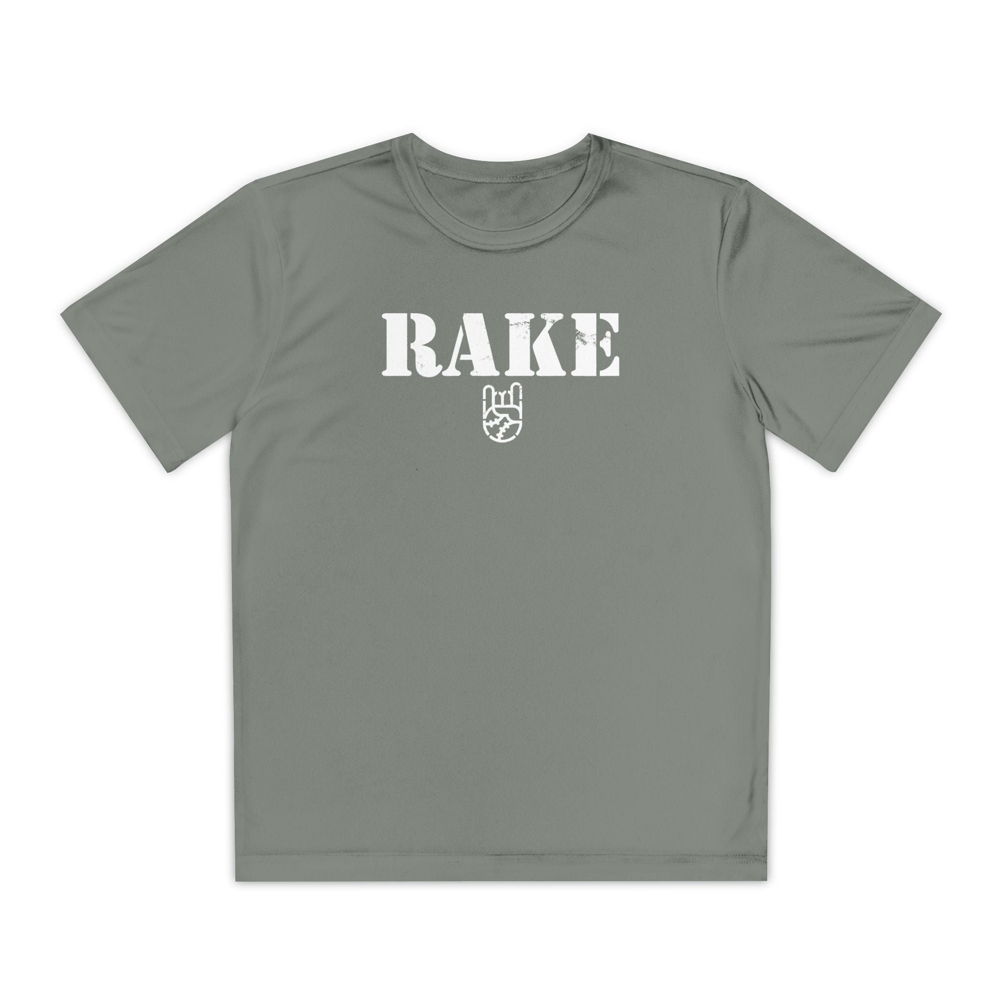 Kids Rake Stencil Dry Fit Tee - Rake Baseball Company - RAKE BASEBALL | BASEBALL T-SHIRT | BASEBALL CLOTHING | GOOD VIBES ONLY