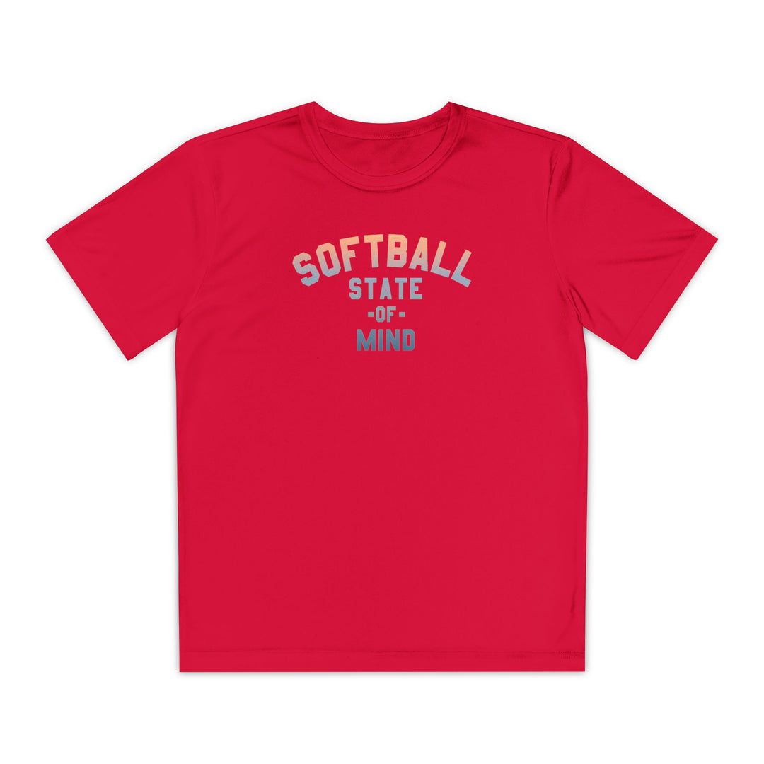 Kids Softball State Of Mind Dry Fit Tee - Rake Baseball Company - RAKE BASEBALL | BASEBALL T-SHIRT | BASEBALL CLOTHING | GOOD VIBES ONLY