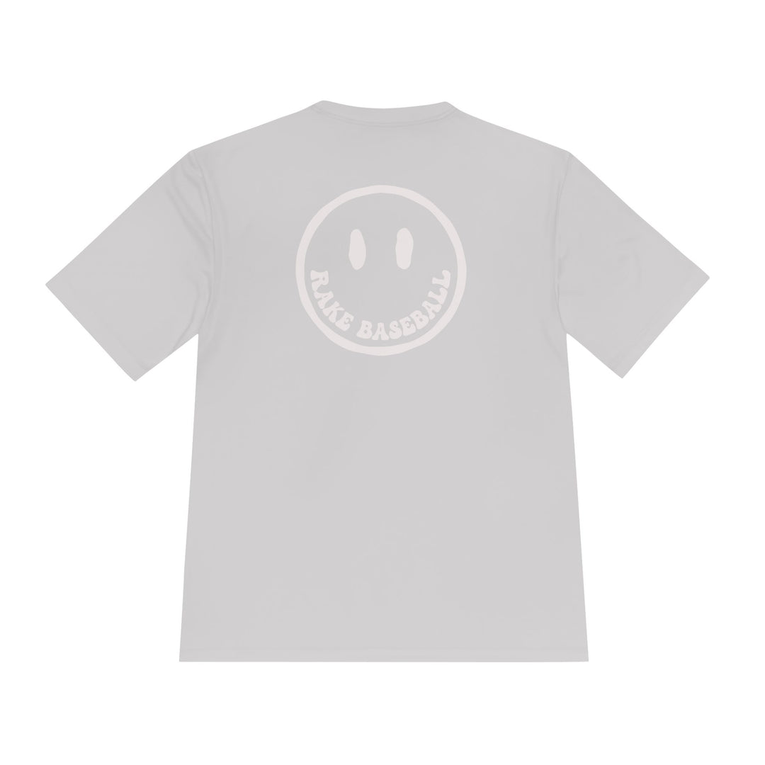 Rake Smile Dry Fit Tee - Rake Baseball Company - RAKE BASEBALL | BASEBALL T-SHIRT | BASEBALL CLOTHING | GOOD VIBES ONLY
