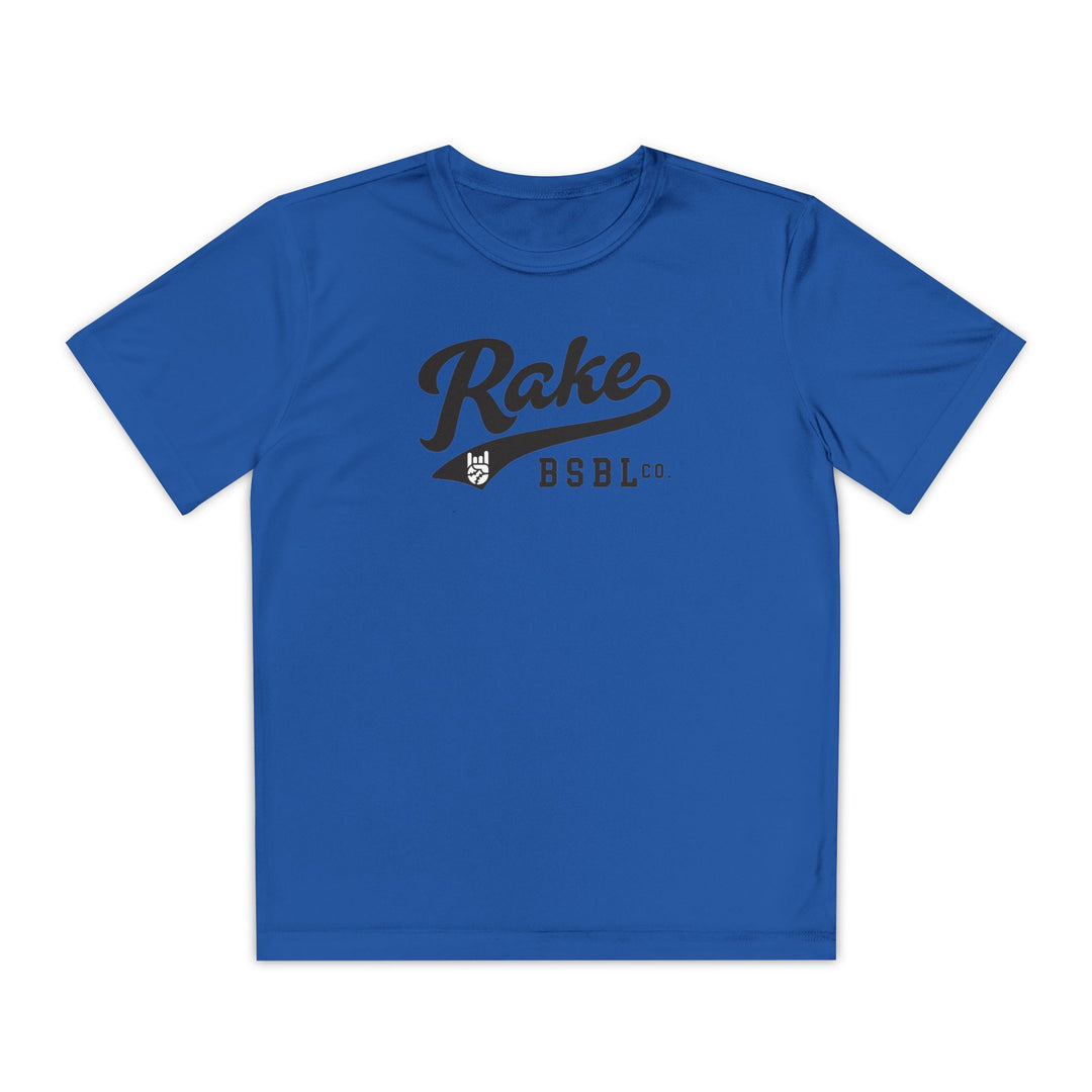 Kids Rake Script Dry Fit Tee - Rake Baseball Company - RAKE BASEBALL | BASEBALL T-SHIRT | BASEBALL CLOTHING | GOOD VIBES ONLY