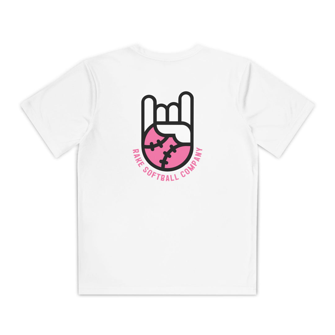Kids Rake Softball Company Dry Fit Tee - Rake Baseball Company - RAKE BASEBALL | BASEBALL T-SHIRT | BASEBALL CLOTHING | GOOD VIBES ONLY