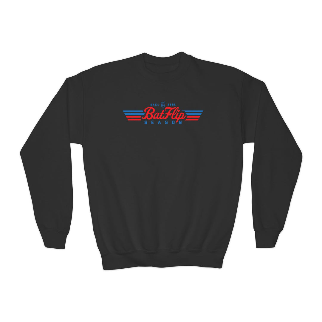 Kids Bat flip Season Crewneck Sweatshirt