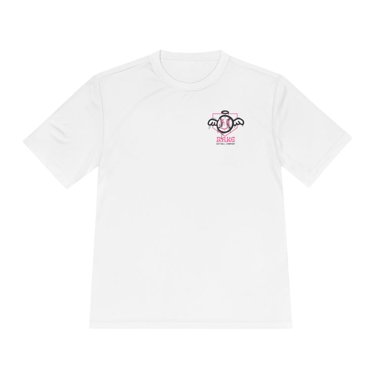 She Angel Drip Softball Dry Fit Tee - Rake Baseball Company - RAKE BASEBALL | BASEBALL T-SHIRT | BASEBALL CLOTHING | GOOD VIBES ONLY