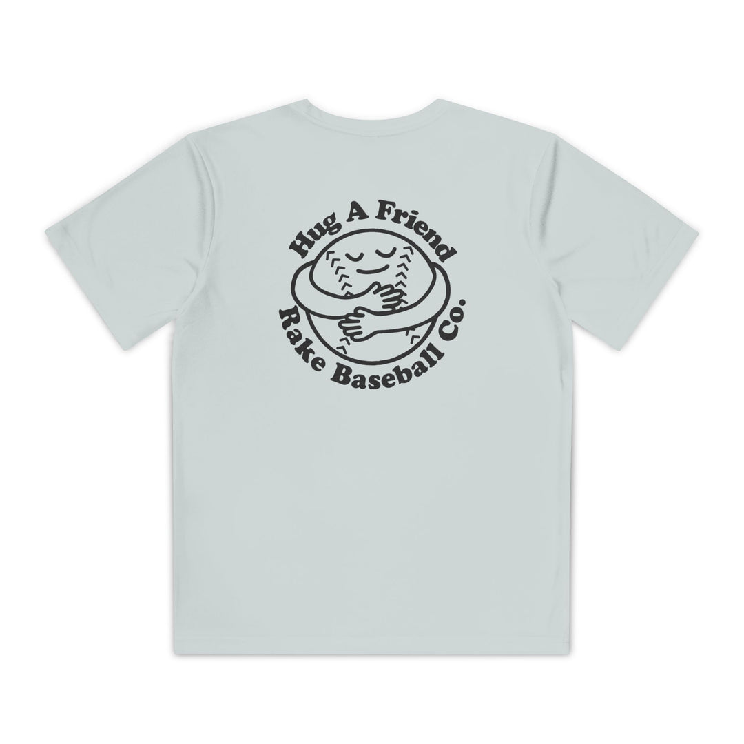 Kids Hug A Friend Dry Fit Tee - Rake Baseball Company - RAKE BASEBALL | BASEBALL T-SHIRT | BASEBALL CLOTHING | GOOD VIBES ONLY