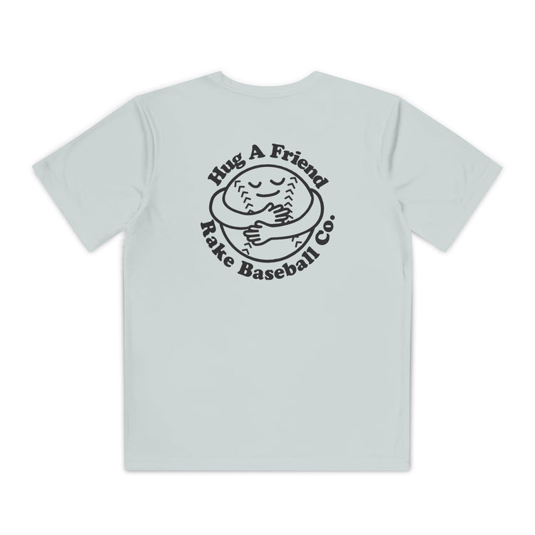 Kids Hug A Friend Dry Fit Tee - Rake Baseball Company - RAKE BASEBALL | BASEBALL T-SHIRT | BASEBALL CLOTHING | GOOD VIBES ONLY