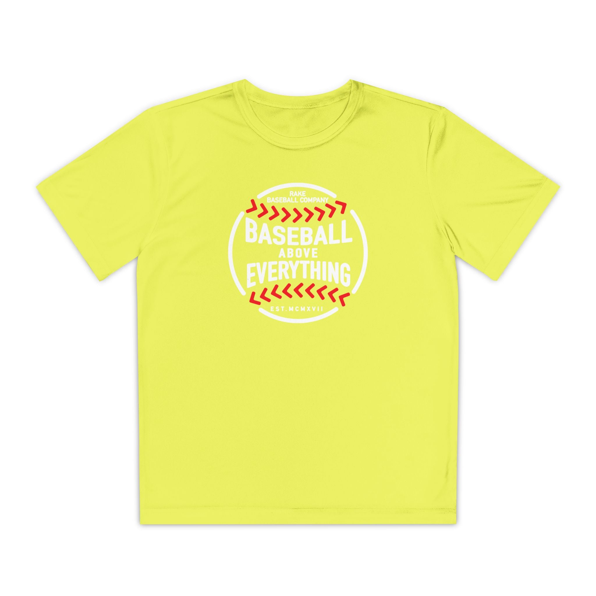 Kids Baseball Above Everything Dry Fit Tee - Rake Baseball Company - RAKE BASEBALL | BASEBALL T-SHIRT | BASEBALL CLOTHING | GOOD VIBES ONLY