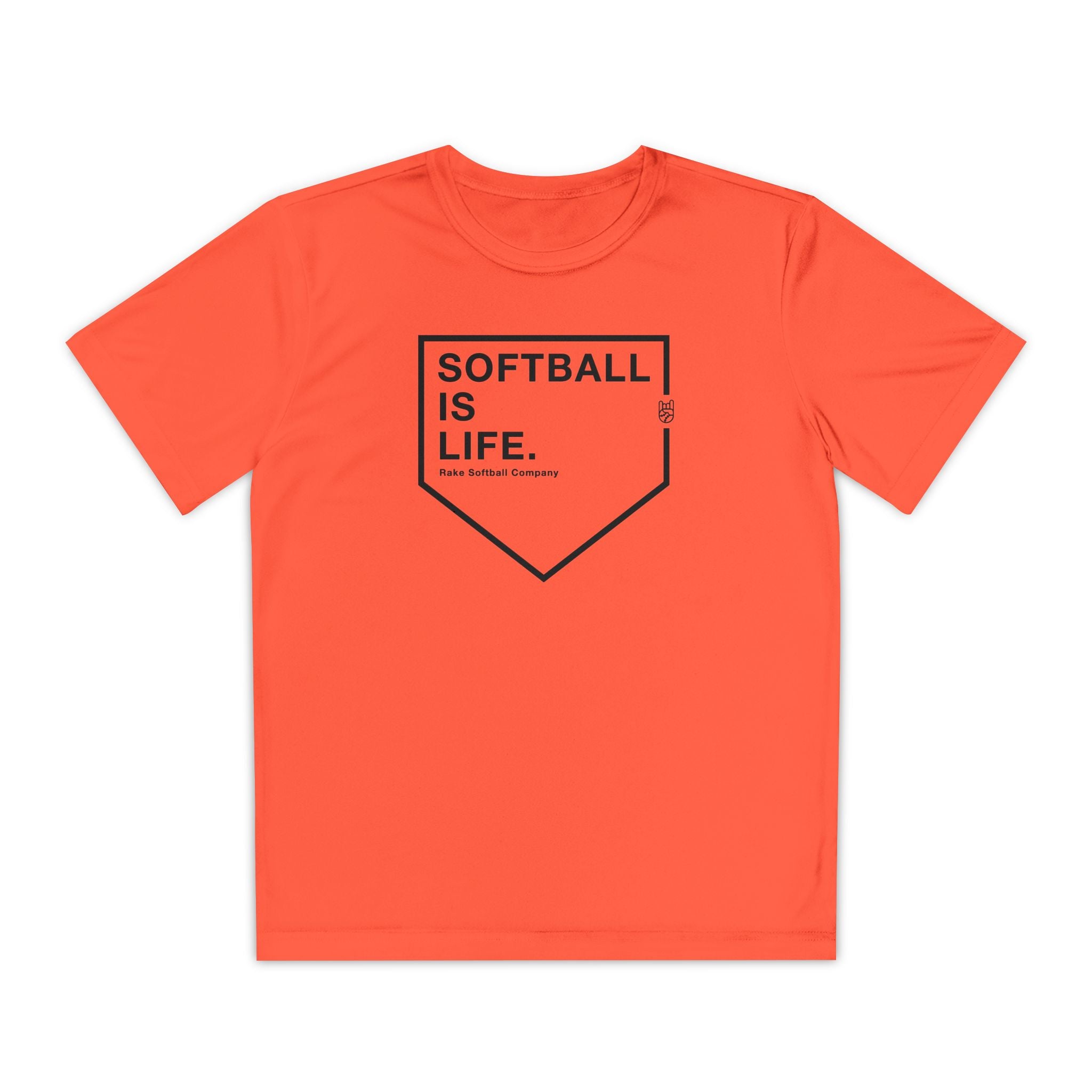 Kids Softball Is Life Dry Fit Tee - Rake Baseball Company - RAKE BASEBALL | BASEBALL T-SHIRT | BASEBALL CLOTHING | GOOD VIBES ONLY