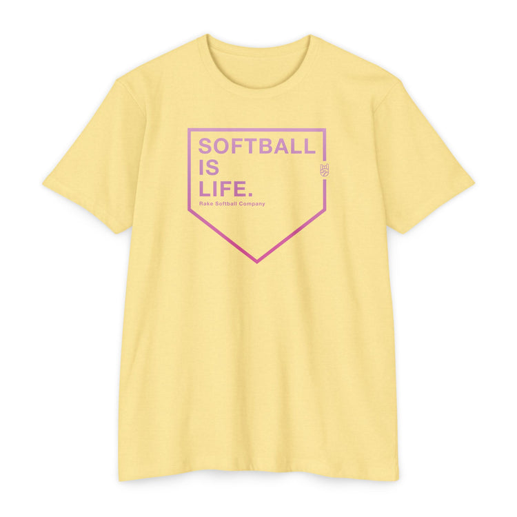 Softball Is Life Tee - Rake Baseball Company - RAKE BASEBALL | BASEBALL T-SHIRT | BASEBALL CLOTHING | GOOD VIBES ONLY