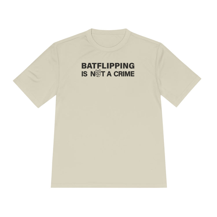 Batflipping Is Not A Crime Dry Fit Tee - Rake Baseball Company - RAKE BASEBALL | BASEBALL T-SHIRT | BASEBALL CLOTHING | GOOD VIBES ONLY