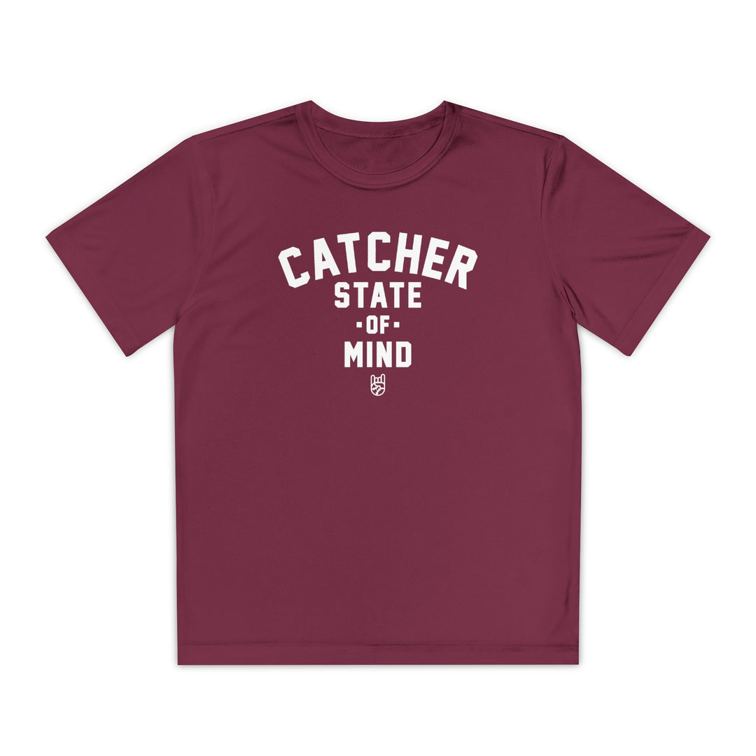 Kids Catcher State Of Mind Dry Fit Tee - Rake Baseball Company - RAKE BASEBALL | BASEBALL T-SHIRT | BASEBALL CLOTHING | GOOD VIBES ONLY