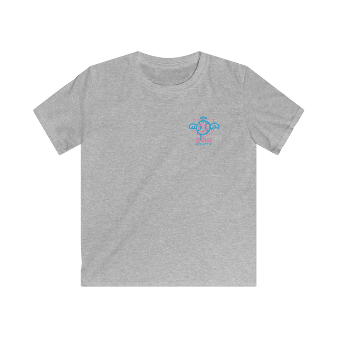 Kids She Angel Drip Softball Tee - Rake Baseball Company - RAKE BASEBALL | BASEBALL T-SHIRT | BASEBALL CLOTHING | GOOD VIBES ONLY