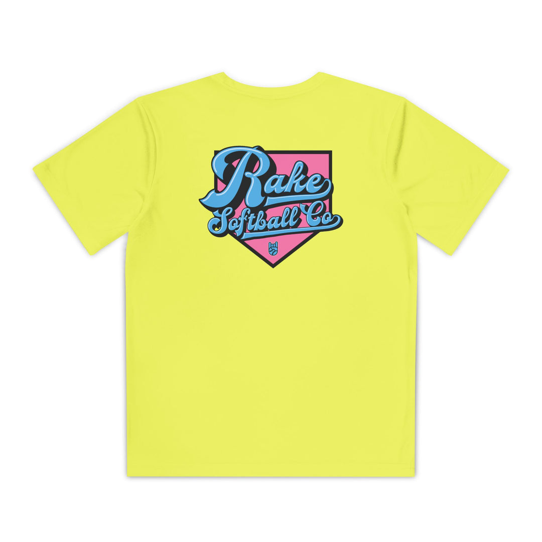 Kids Rake Softball Co. Dry Fit Tee - Rake Baseball Company - RAKE BASEBALL | BASEBALL T-SHIRT | BASEBALL CLOTHING | GOOD VIBES ONLY