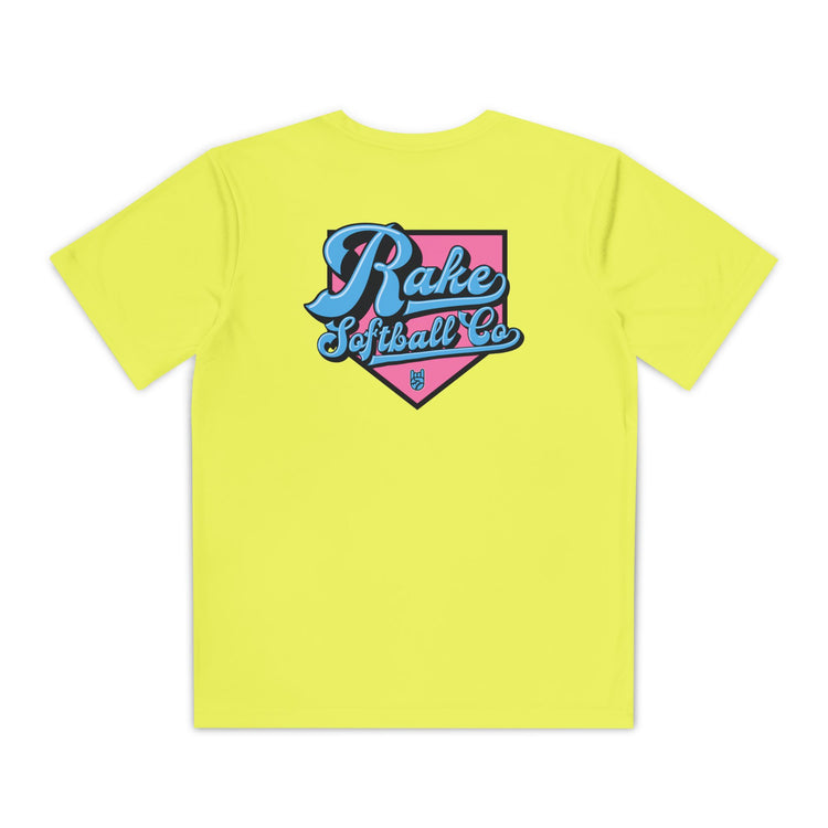 Kids Rake Softball Co. Dry Fit Tee - Rake Baseball Company - RAKE BASEBALL | BASEBALL T-SHIRT | BASEBALL CLOTHING | GOOD VIBES ONLY