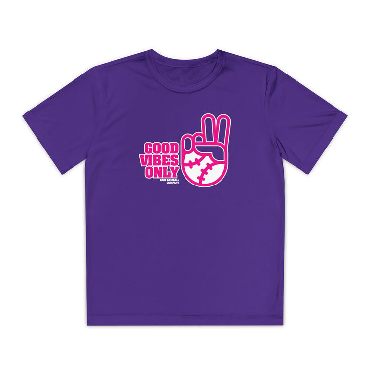 Kids Good Vibes Only Dry Fit Tee - Rake Baseball Company - RAKE BASEBALL | BASEBALL T-SHIRT | BASEBALL CLOTHING | GOOD VIBES ONLY